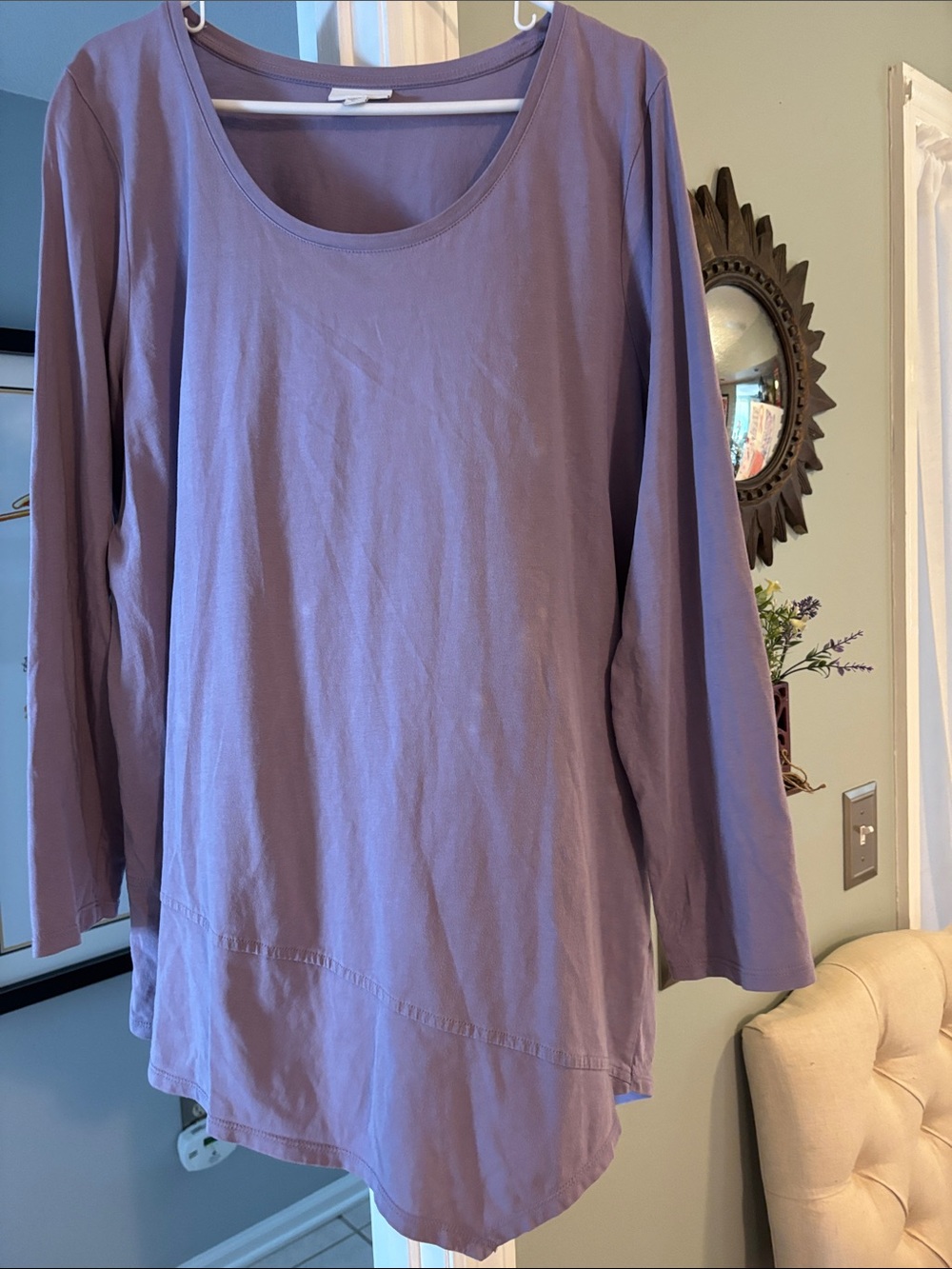 Pure Jill Women's Lavender Long-Sleeve Scoop Neck Top